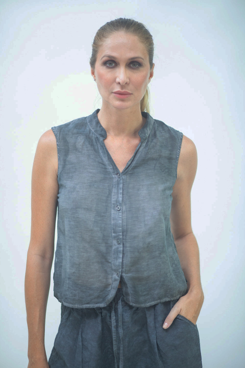 Camicia donna LBL020 senza maniche
