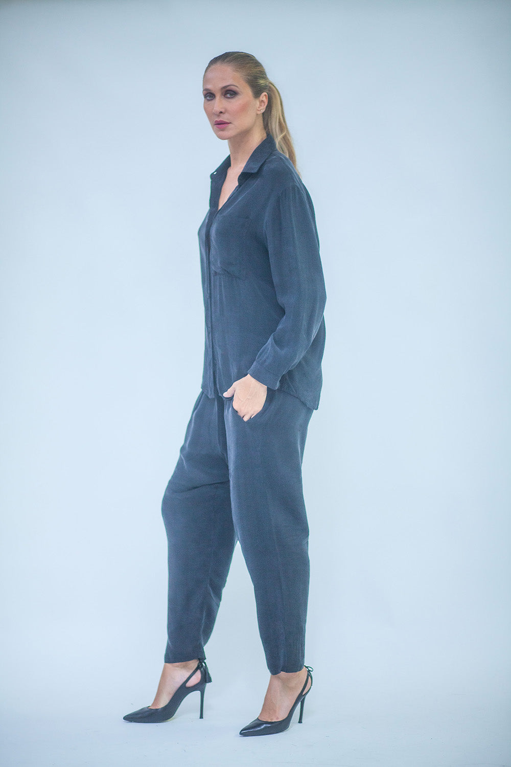 Women's long-sleeved cupro shirt LMSL022