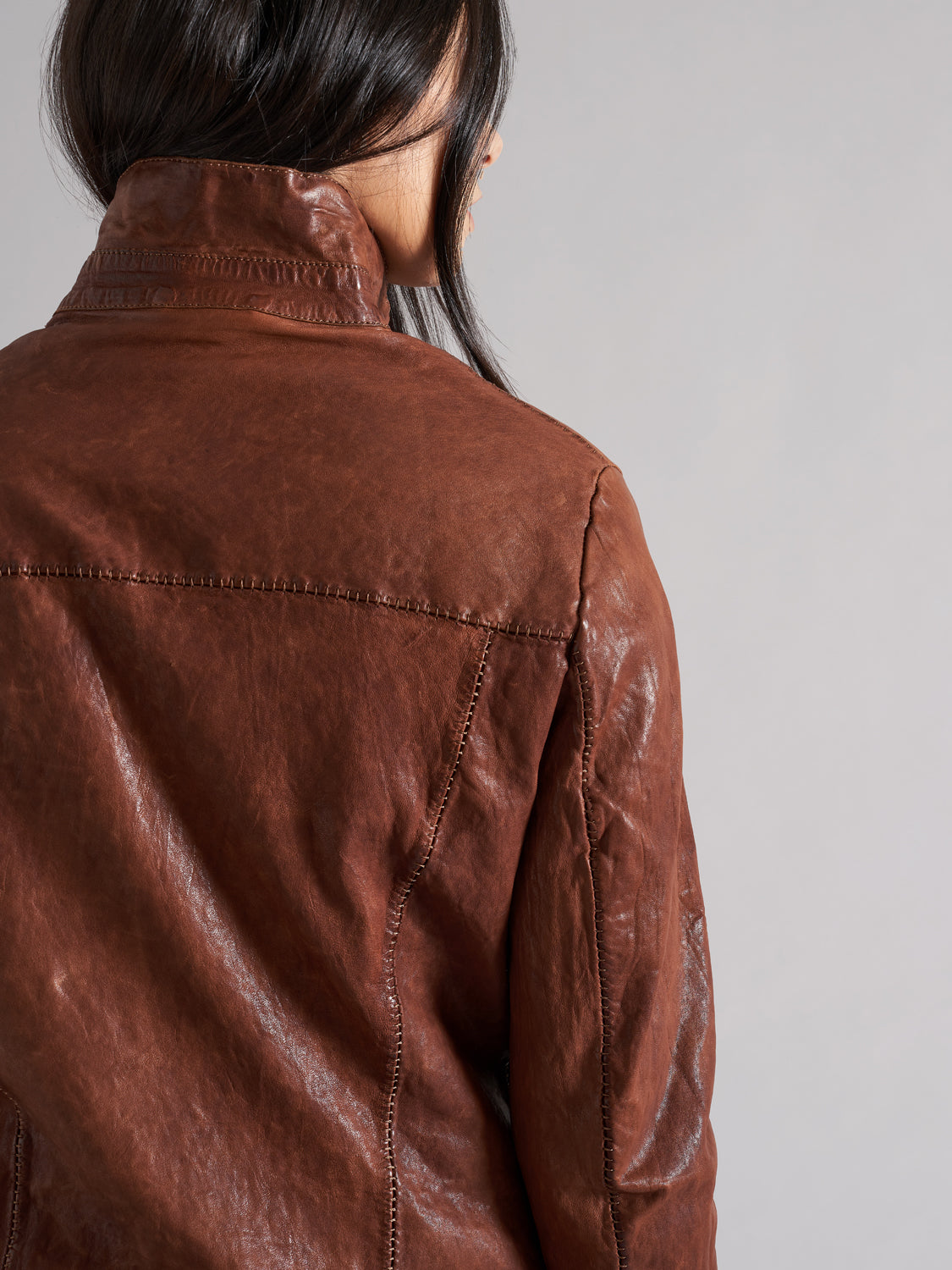 Women's genuine leather jacket LJL038.