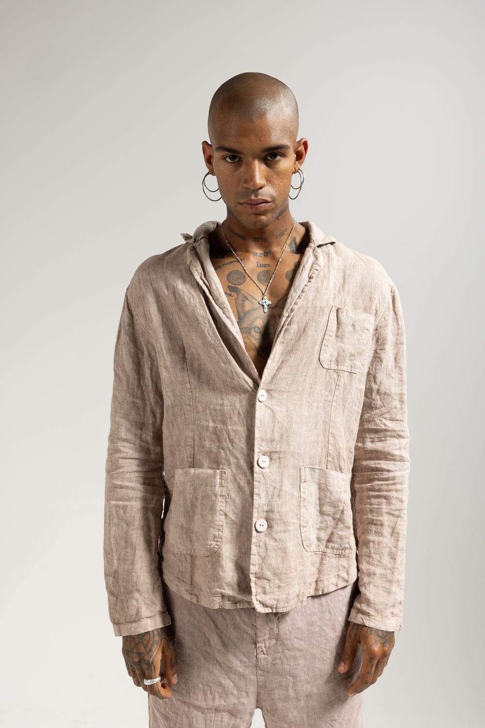 Men's linen shirt jacket MJA043