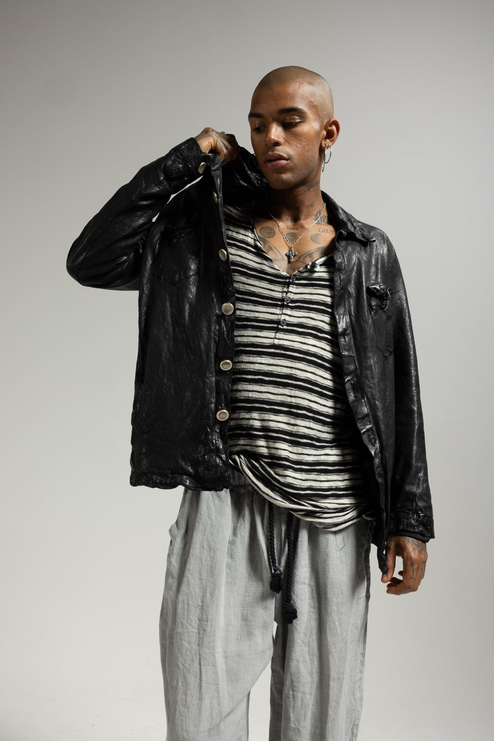 Men's genuine leather jacket MJL038.