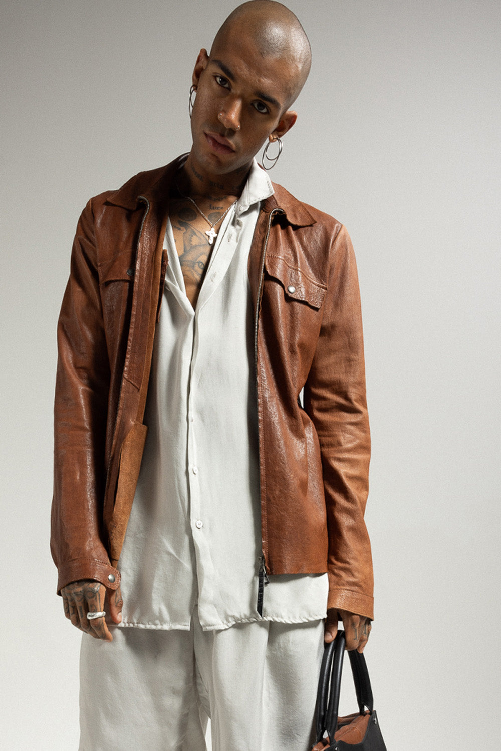 Genuine leather jacket MJL047