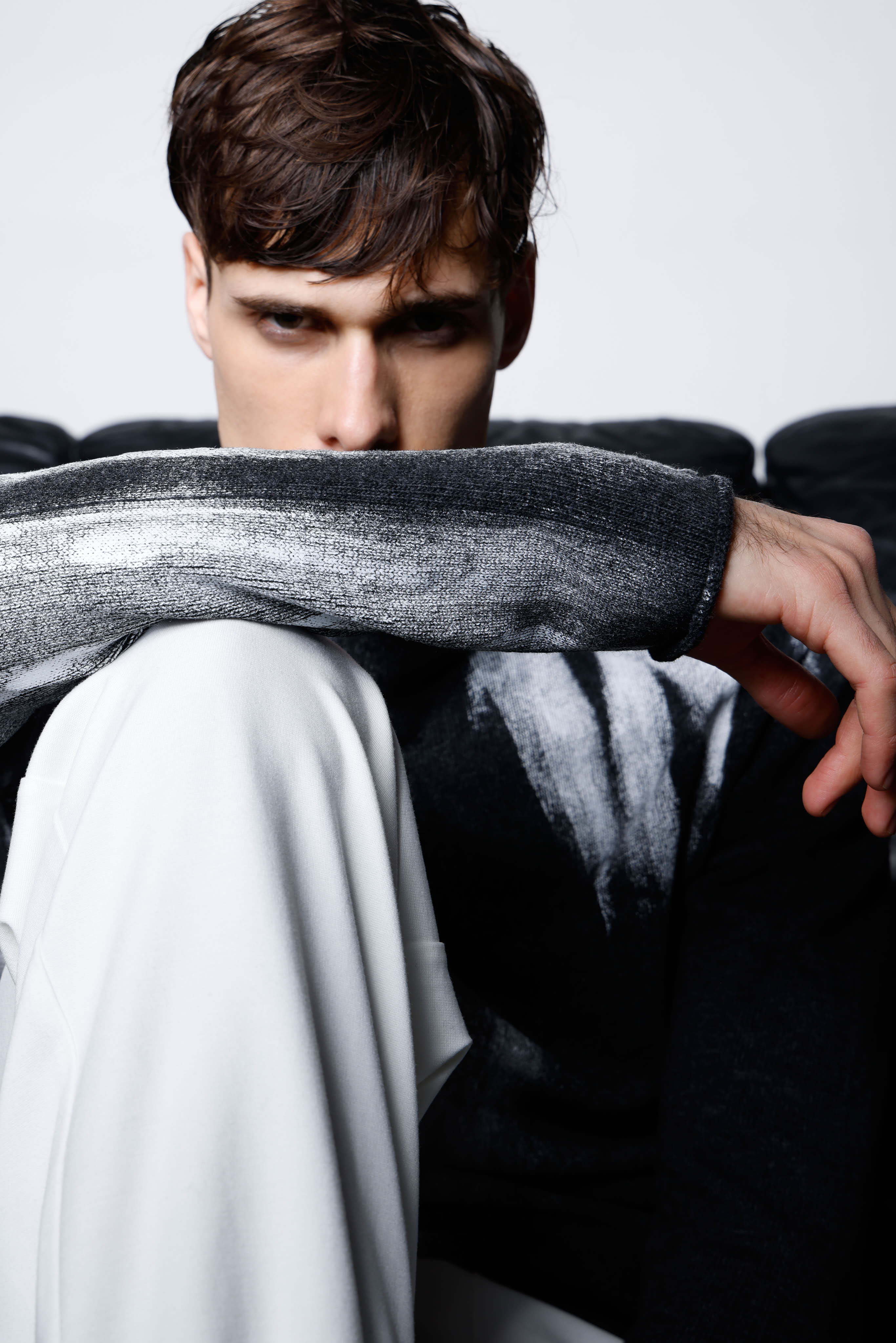 Men's soft medium neck sweater MKN020 SH 4