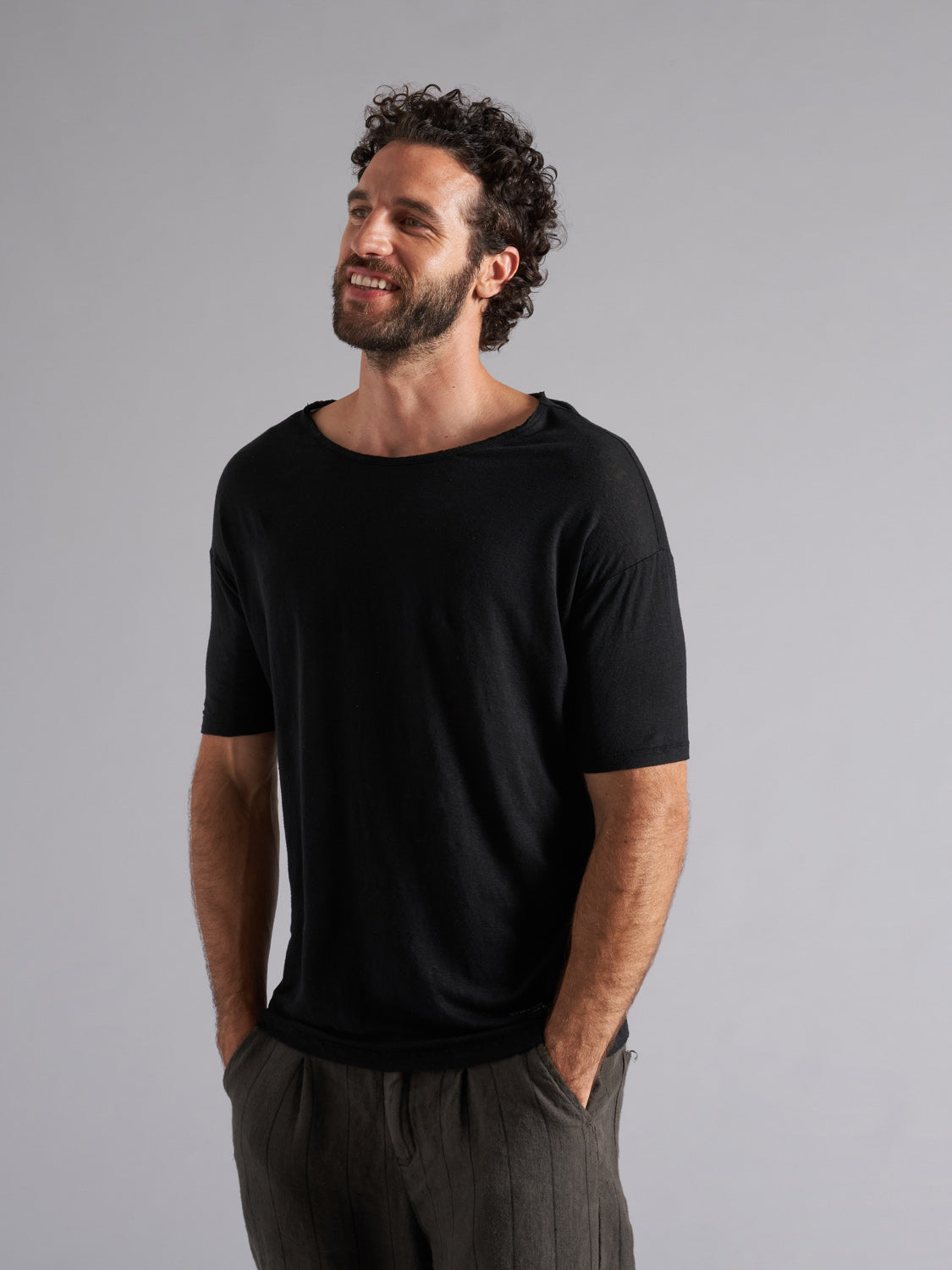 Short-sleeved linen T-shirt MTH032 100% linen