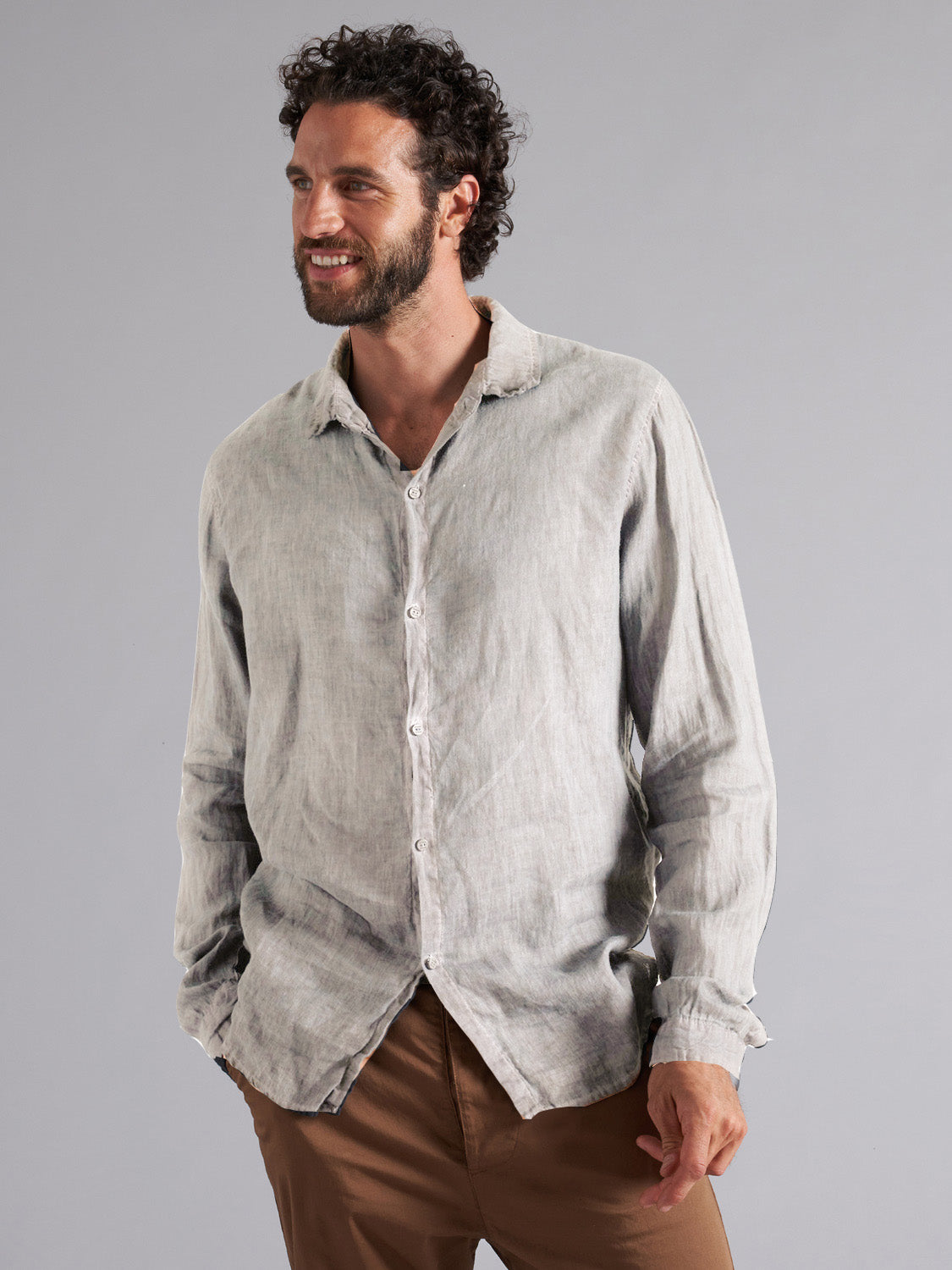 MSL009 long-sleeved linen shirt