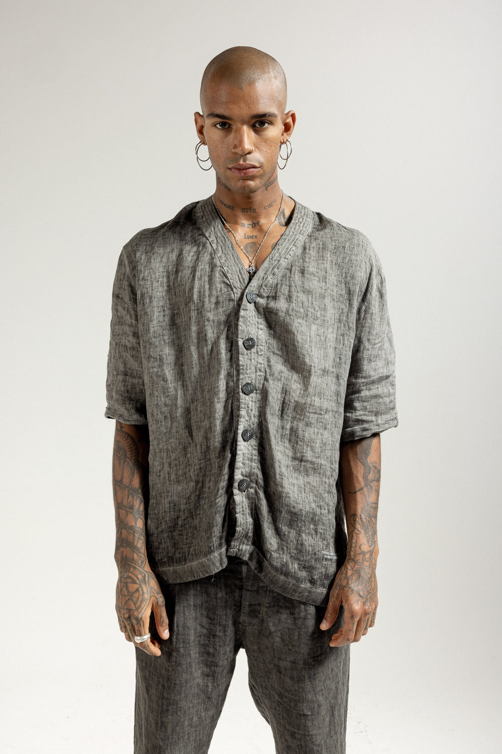 MSL021 long-sleeved linen shirt