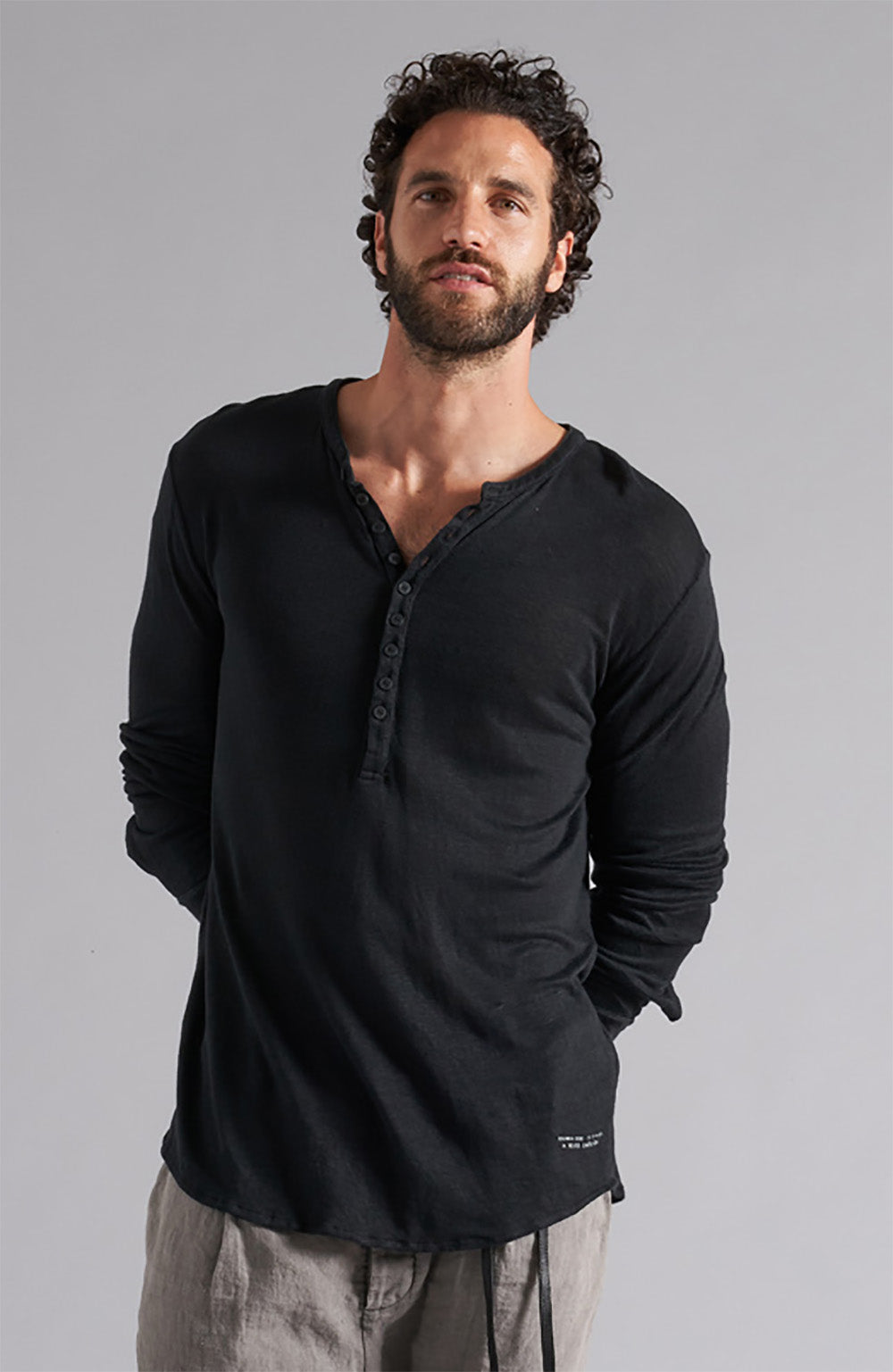 Long-sleeve linen sweater MTL019