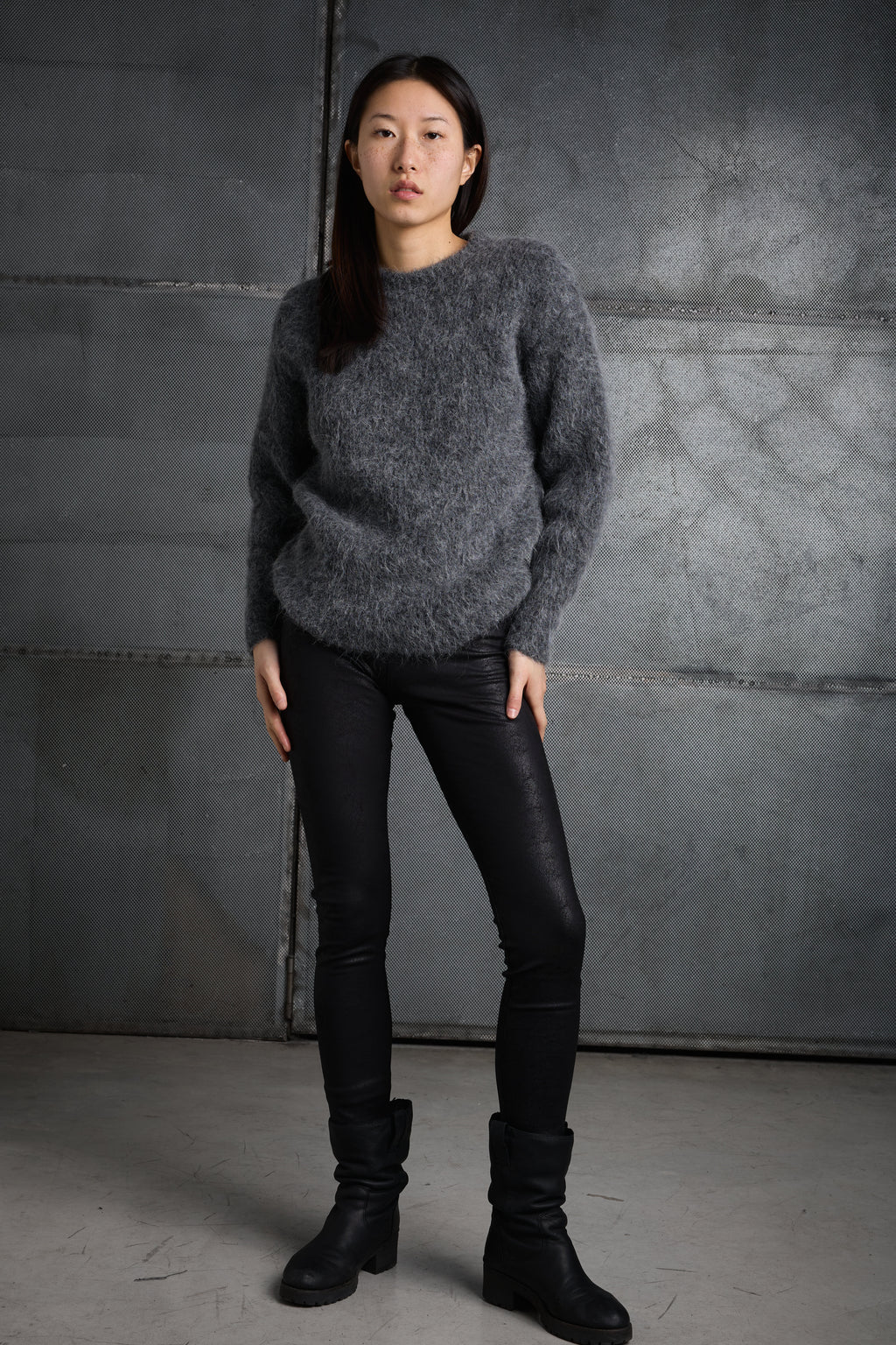 Women's crew neck sweater LKN038