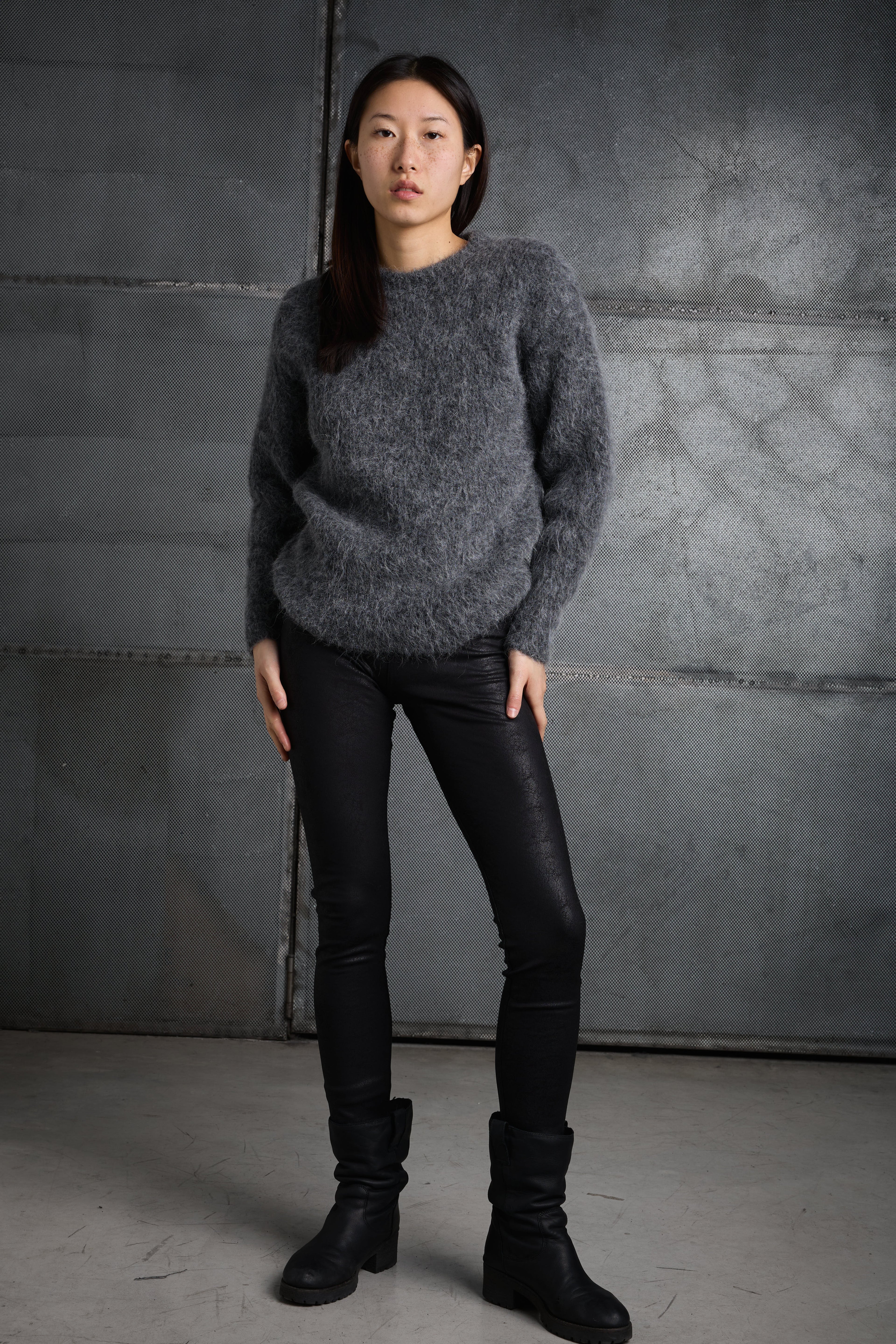 Women's crew neck sweater LKN038