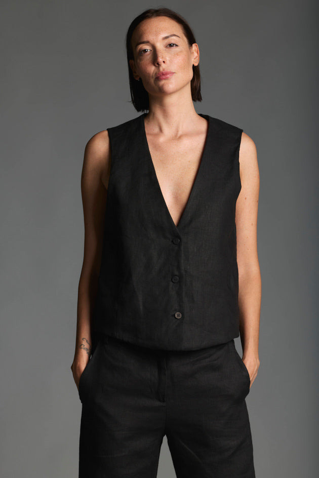 LMBW002 women's linen vest