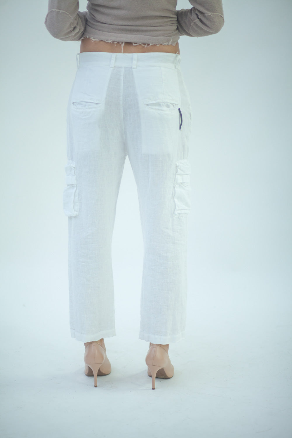 Women's Linen Cargo Pants LMPA055 NO LACE