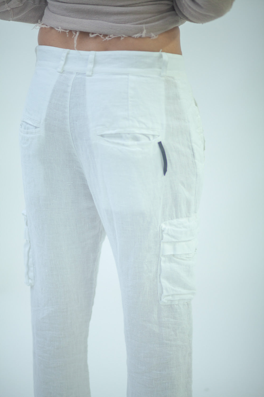 Women's Linen Cargo Pants LMPA055 NO LACE
