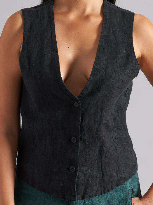 LMBW002 women's linen vest