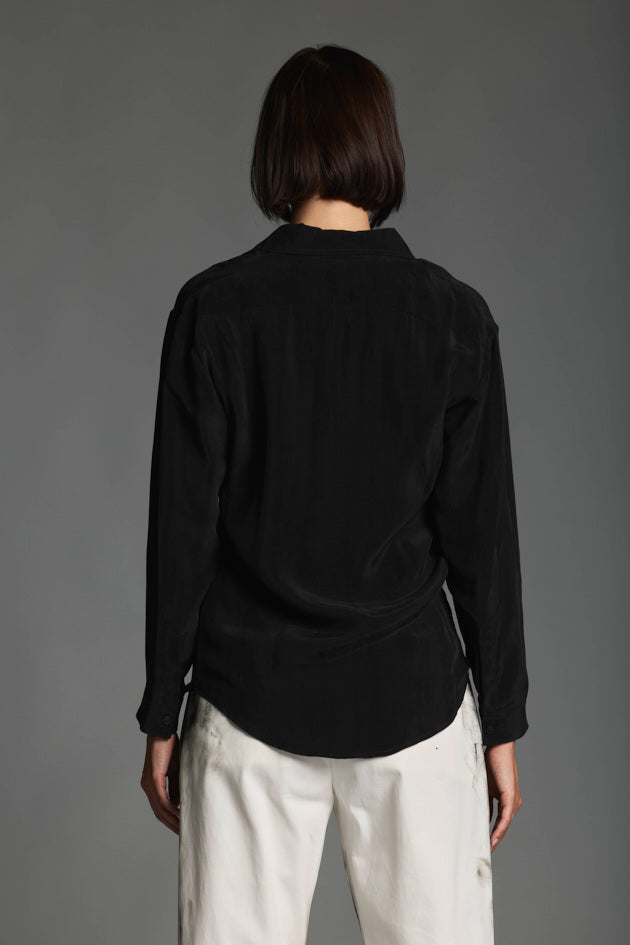 Women's long-sleeved viscose-cupro blend shirt LMSL022 W162