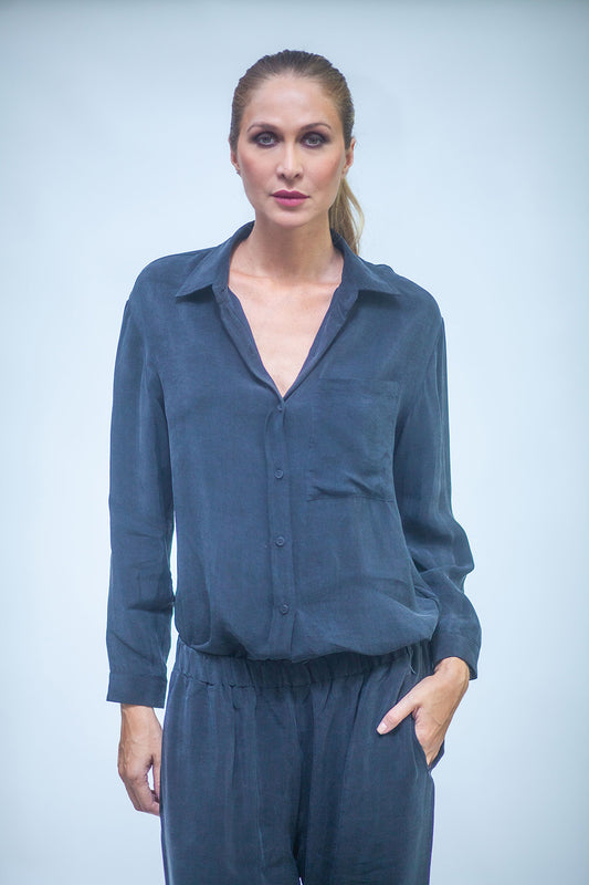 Women's long-sleeved cupro shirt LMSL022