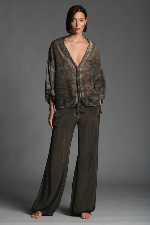 Camicia dalla linea morbida in misto cotone e seta Donna LBL013