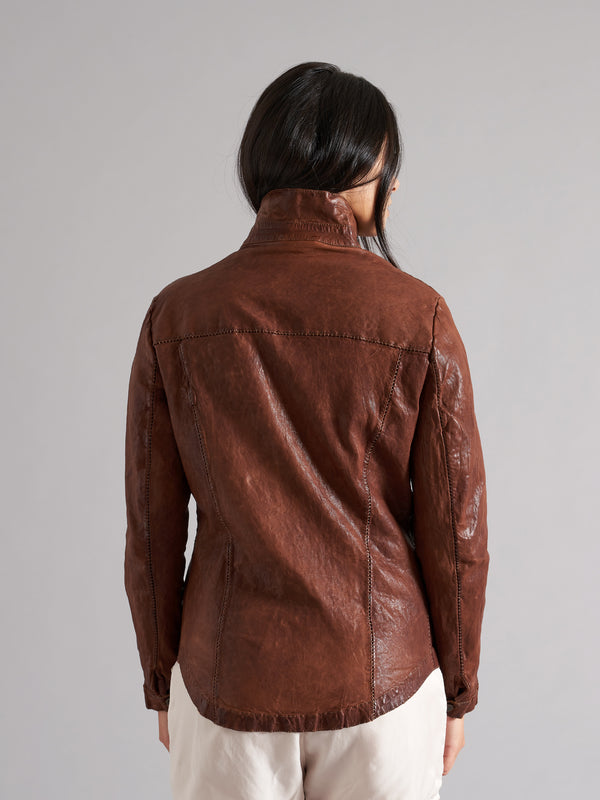 Women's biker jacket in genuine leather LJL038