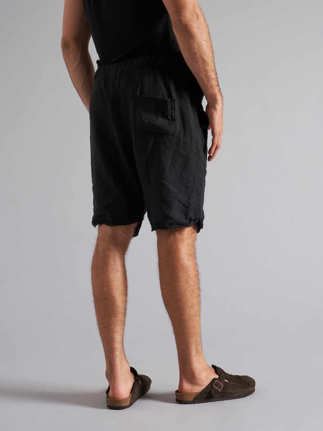 Men's linen Bermuda shorts MBE004 W142