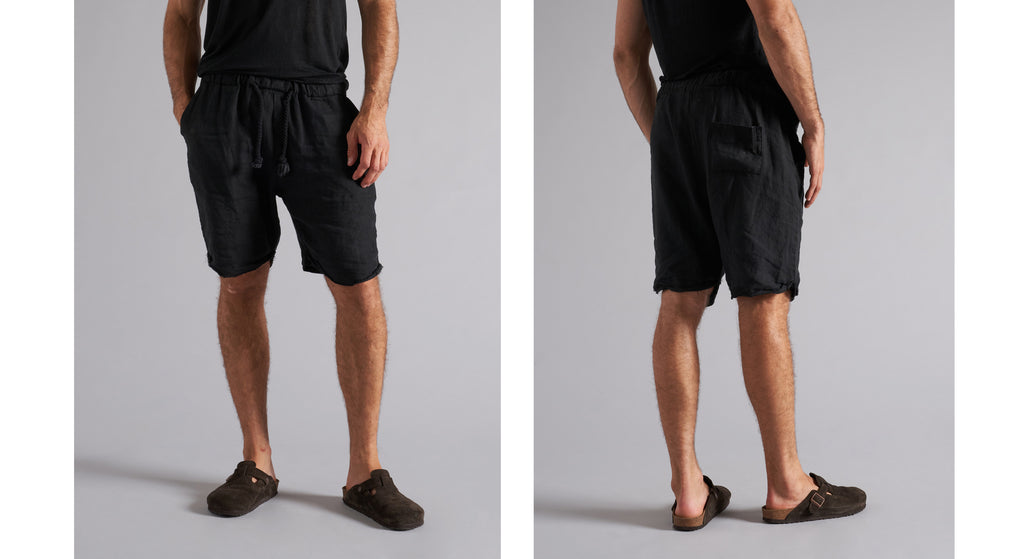 Men's linen Bermuda shorts MBE004 W142
