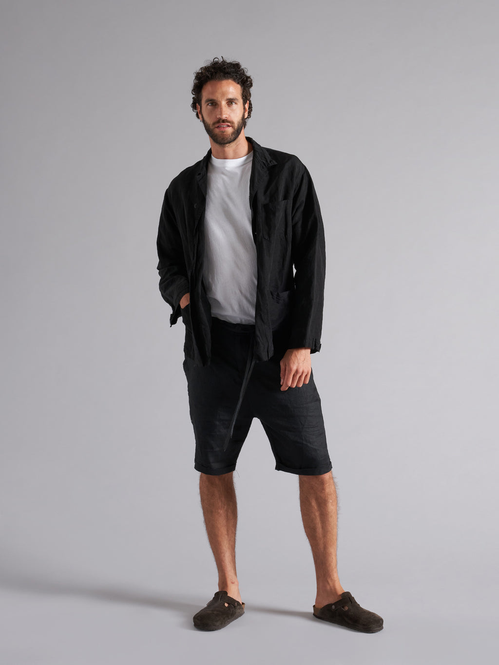 Men's linen-cupro shirt jacket MJA021