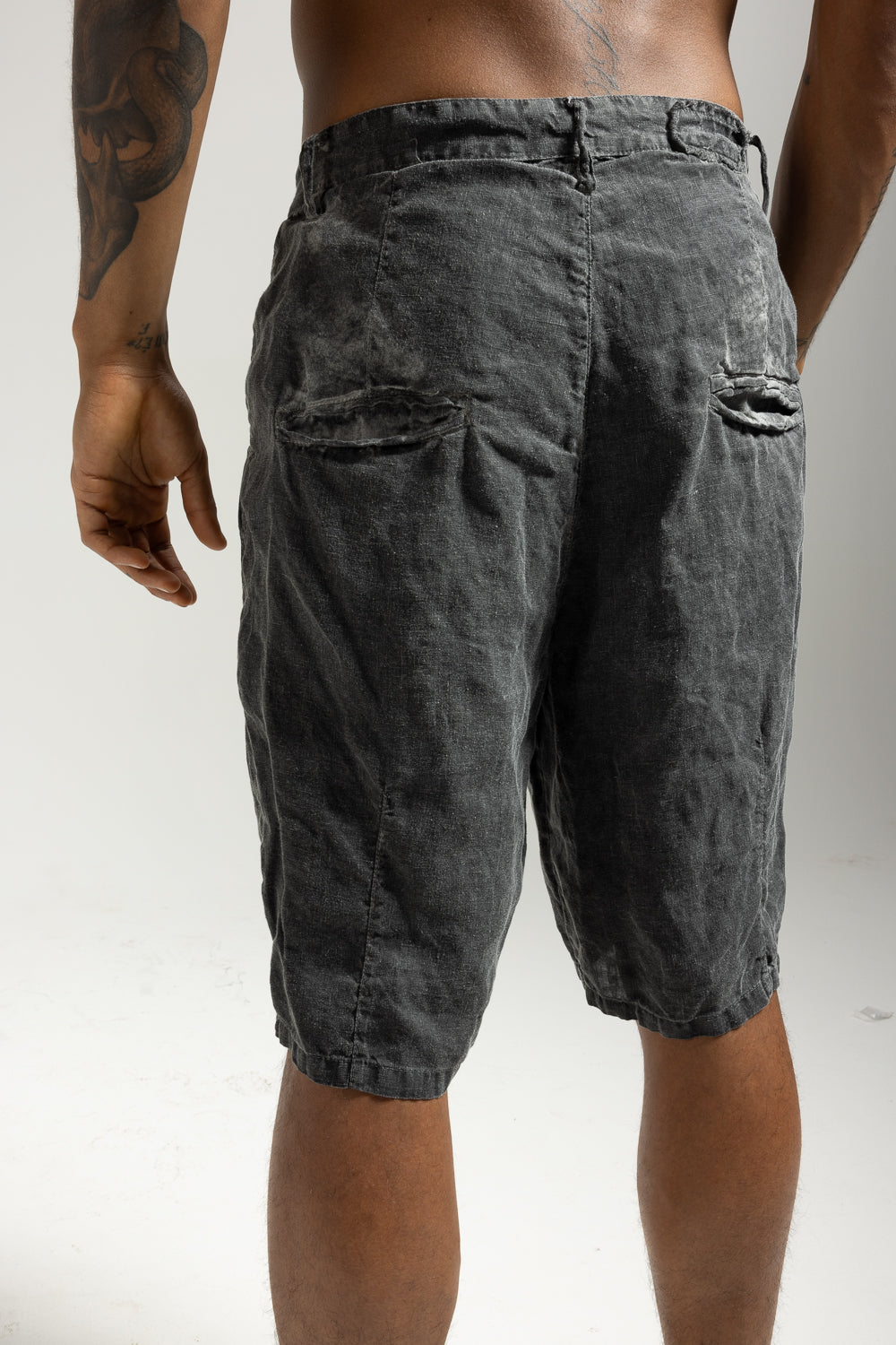 Coat effect linen Bermuda shorts for men MBE009