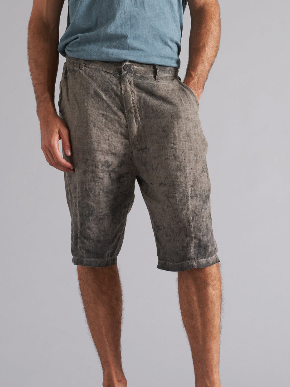 Coat effect linen Bermuda shorts for men MBE009