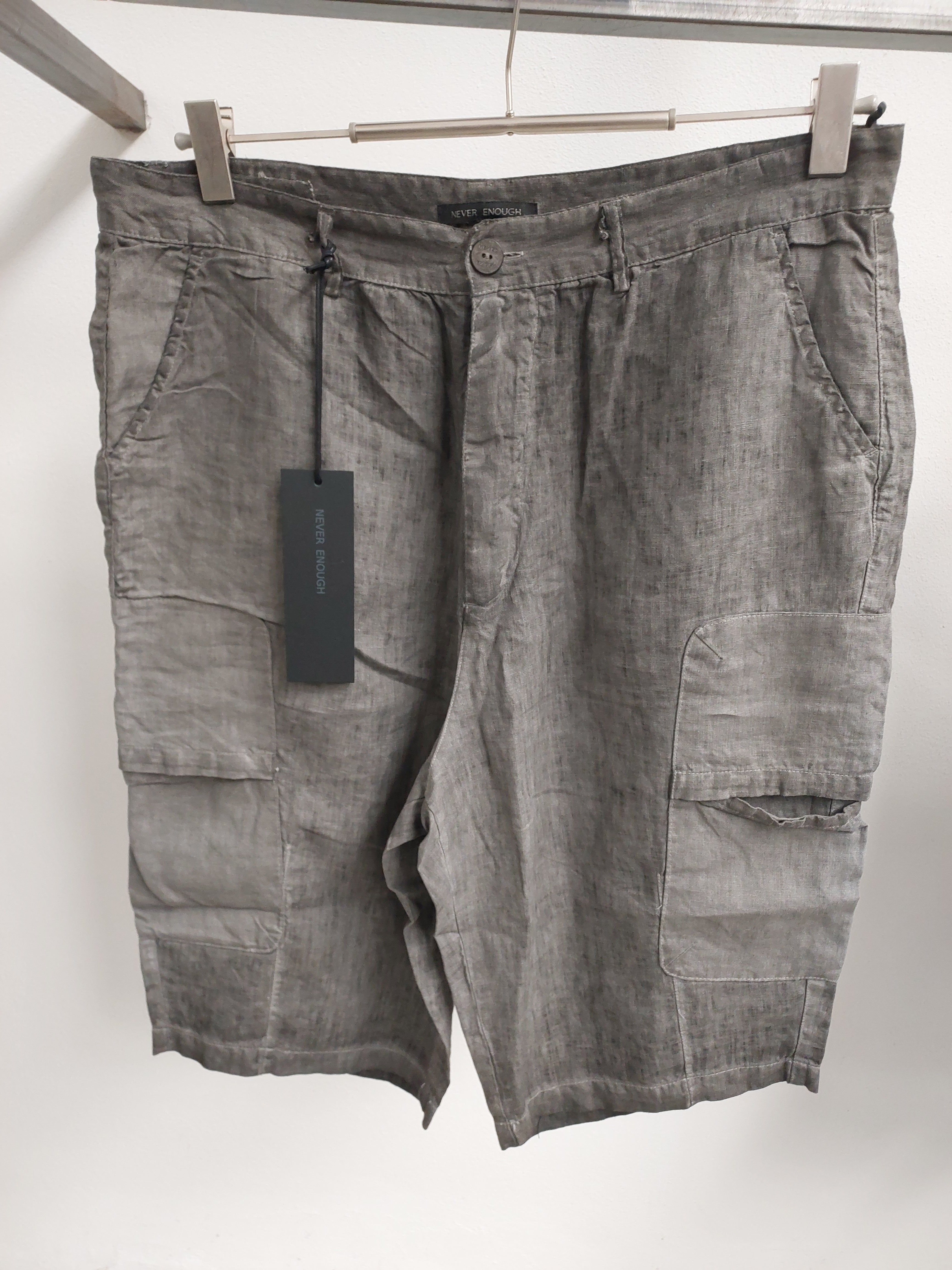 Men's linen Bermuda shorts with side pockets MBE012 COAT