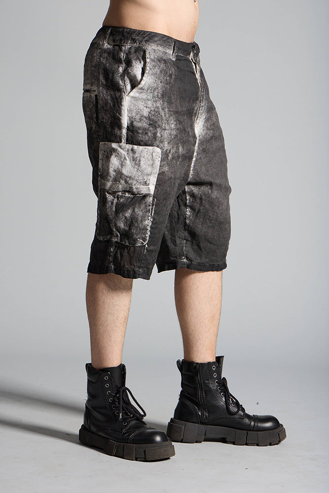 Men's linen Bermuda shorts with side pockets MBE012 COAT
