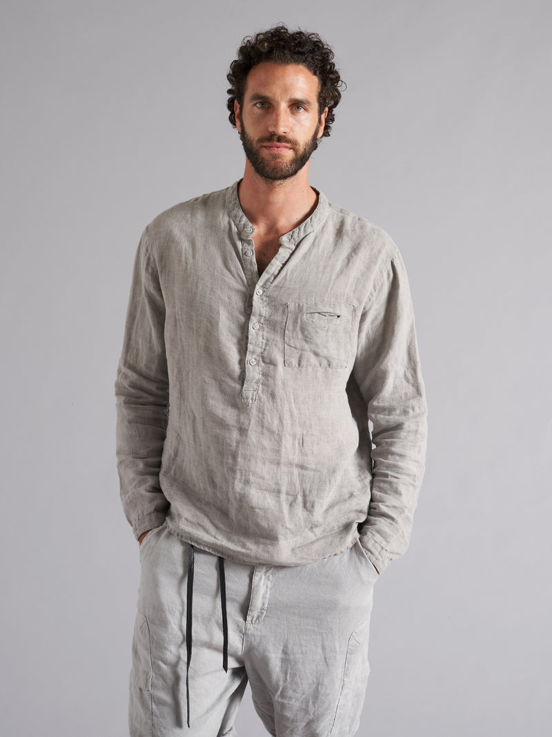 MSL025 long-sleeved linen shirt