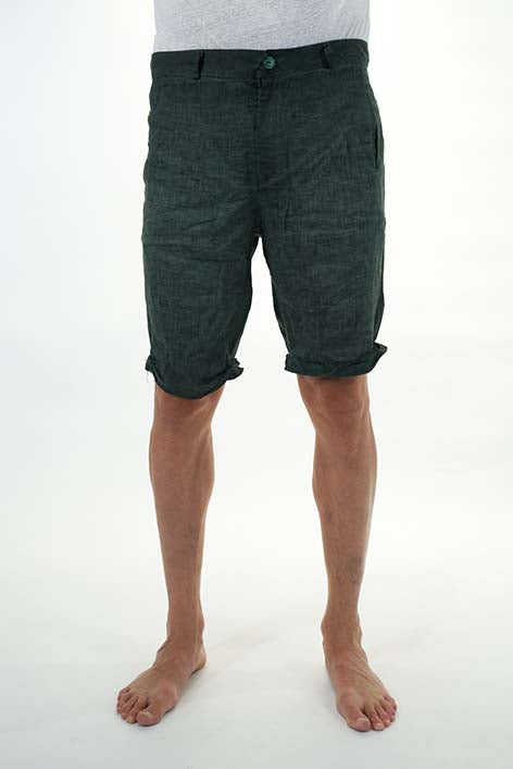 Men's linen Bermuda shorts with side pockets MBE012 COAT