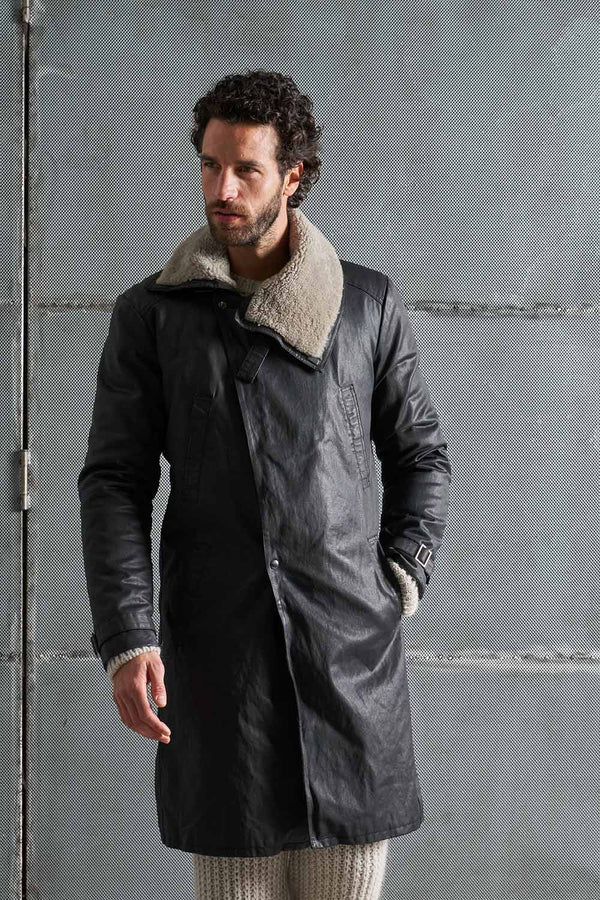 Cappotto uomo in tessuto twill coat e vero montone MCL001