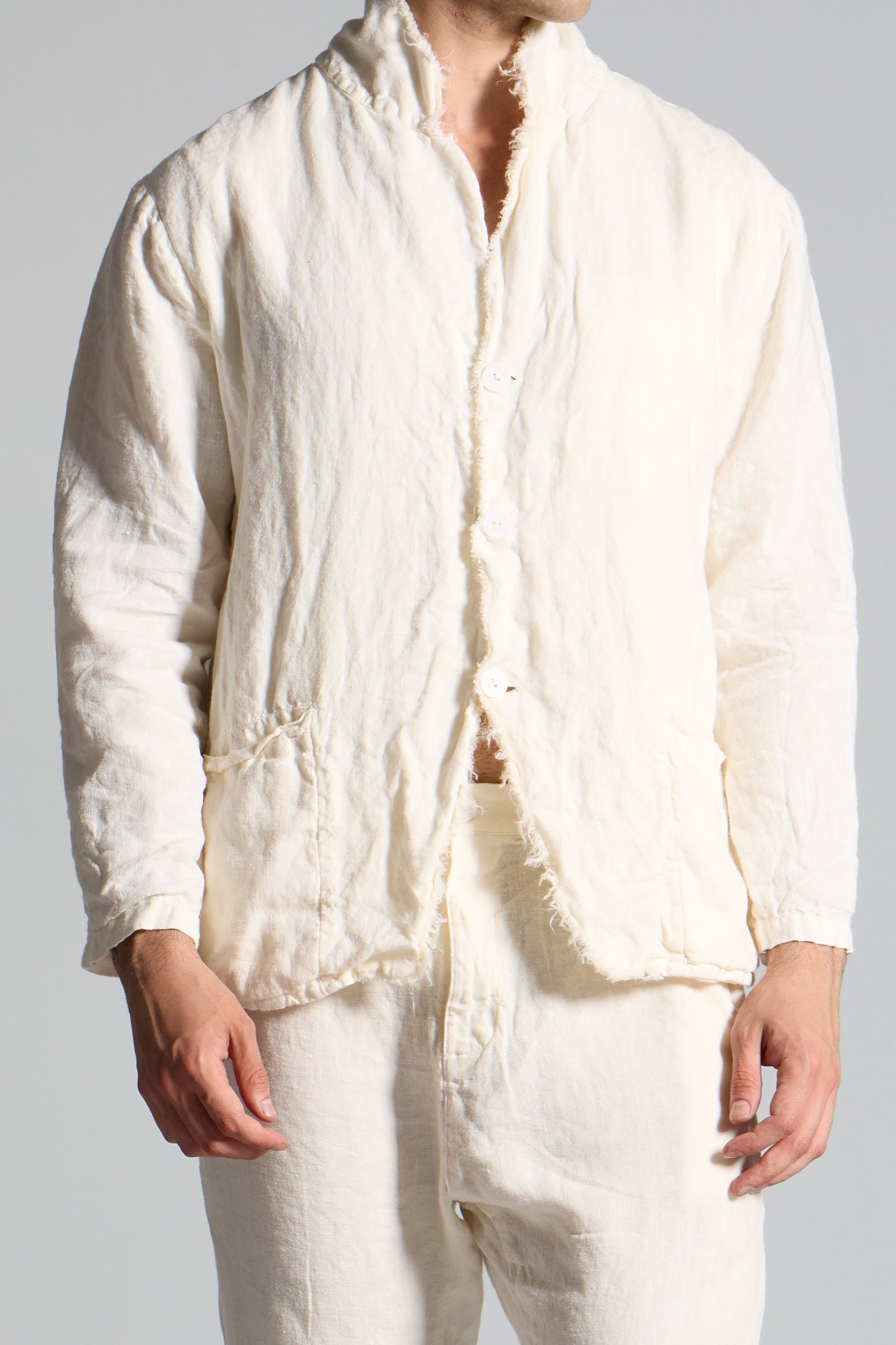 Men's linen shirt jacket MJA035 W045
