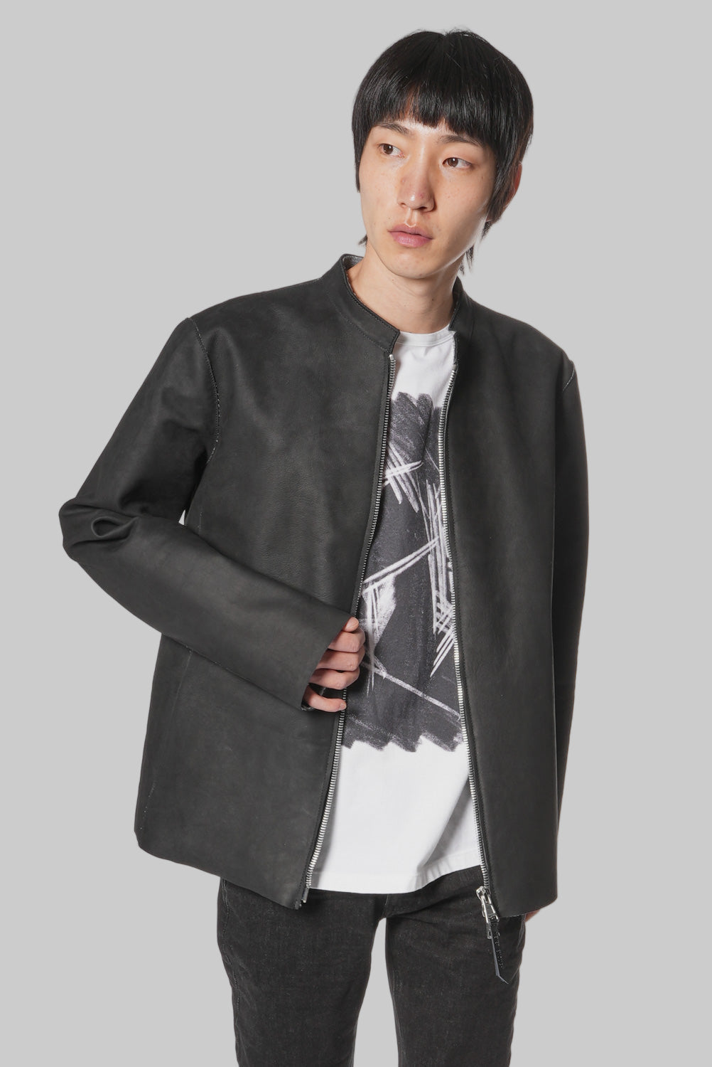 Men's genuine leather jacket MJL033