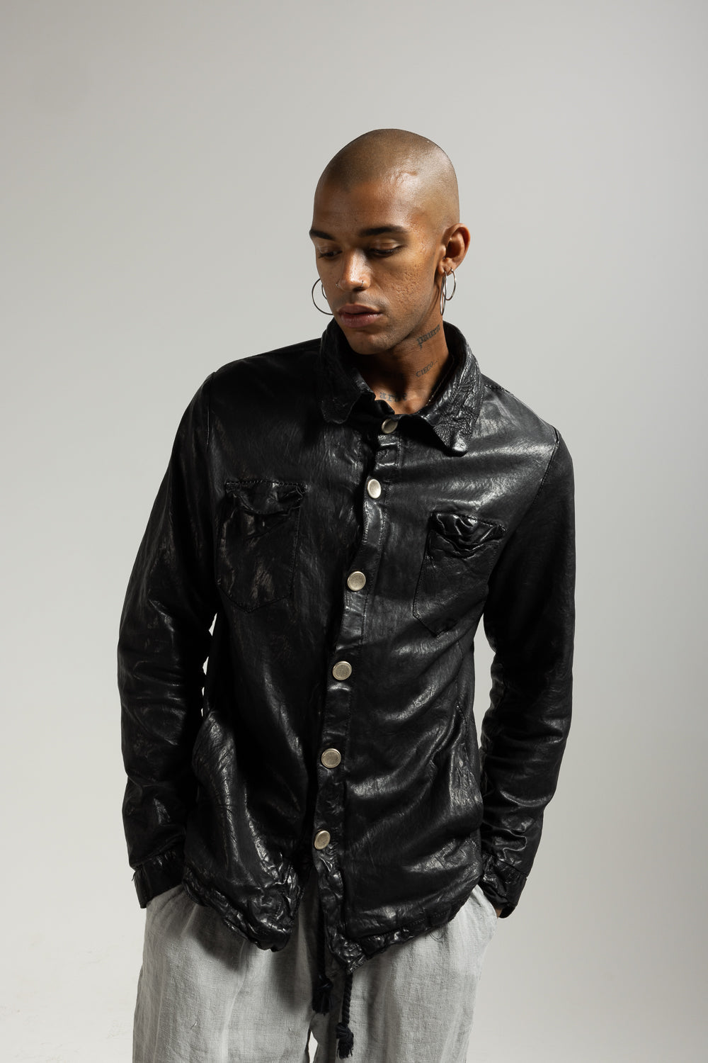 Men's genuine leather jacket MJL038.