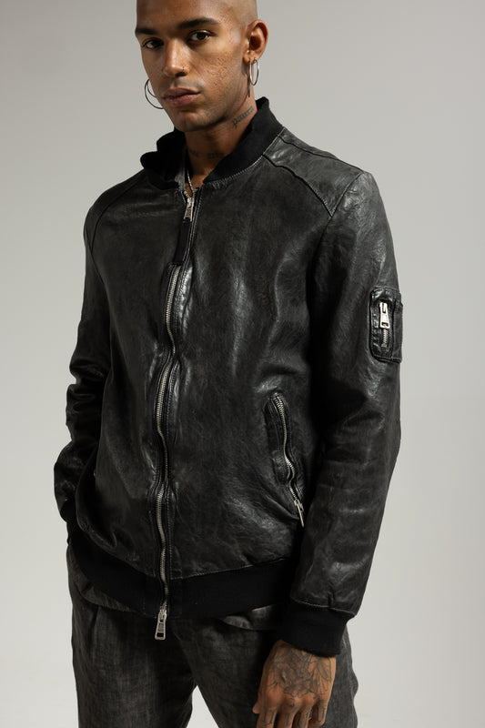 Women's biker jacket in genuine leather LJL038