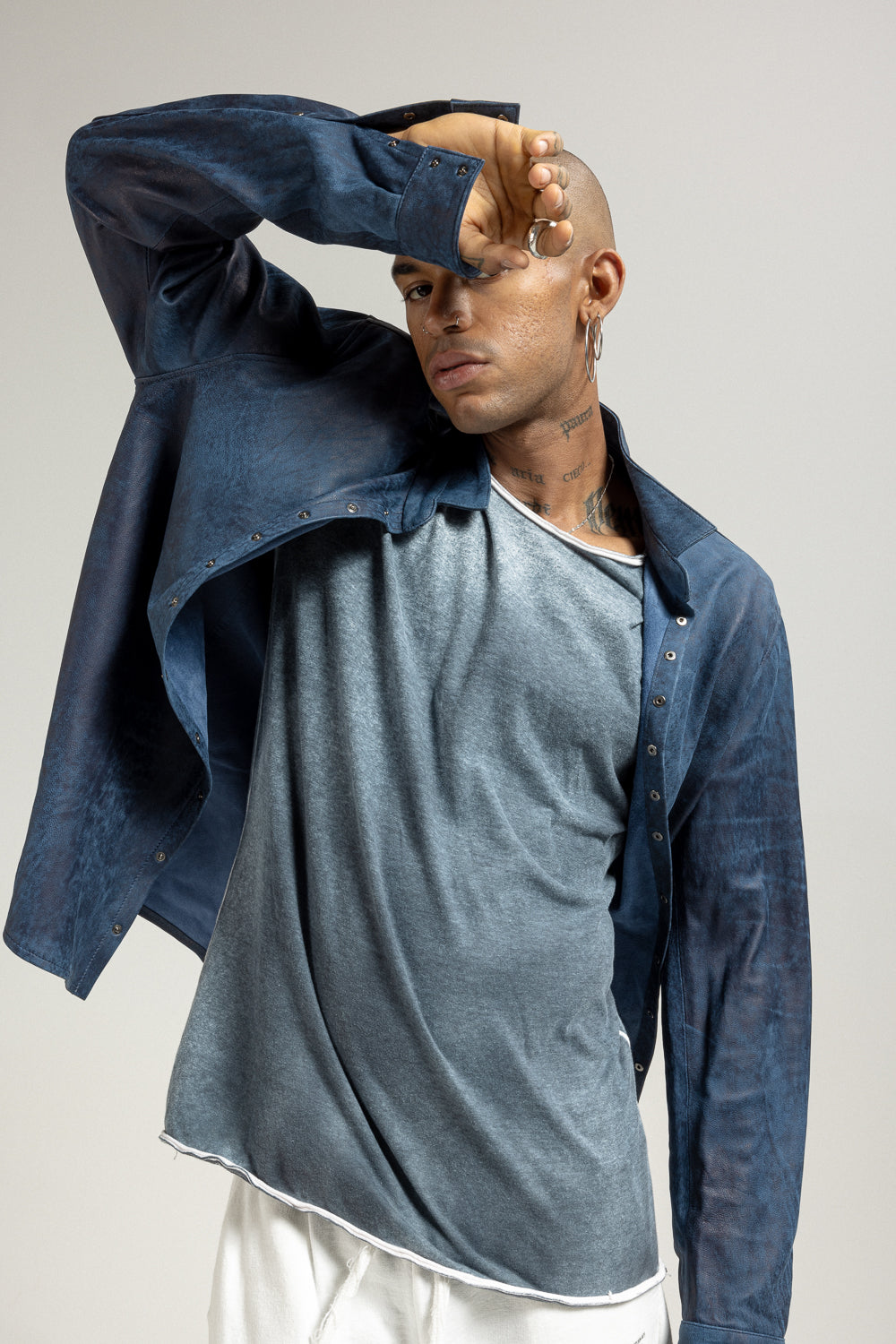 MEN'S LEATHER JACKET - SHIRT MJL066