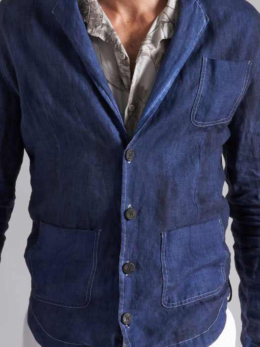 Men's linen shirt jacket MJA043 SH 0