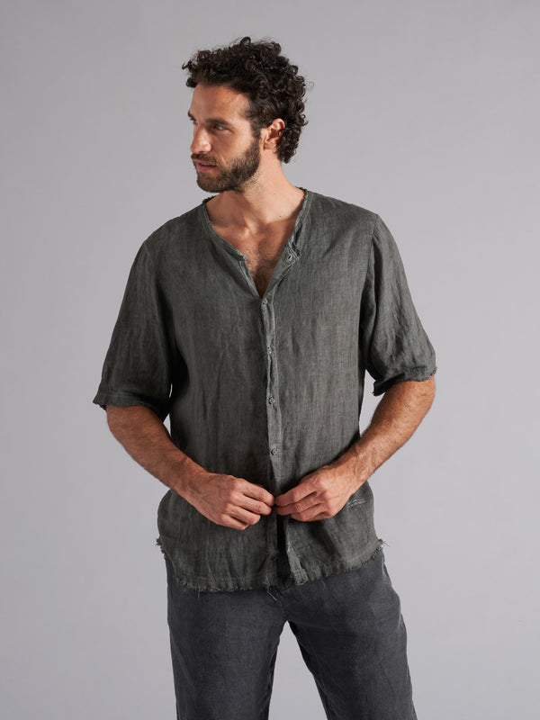 MSH005 short-sleeved linen shirt