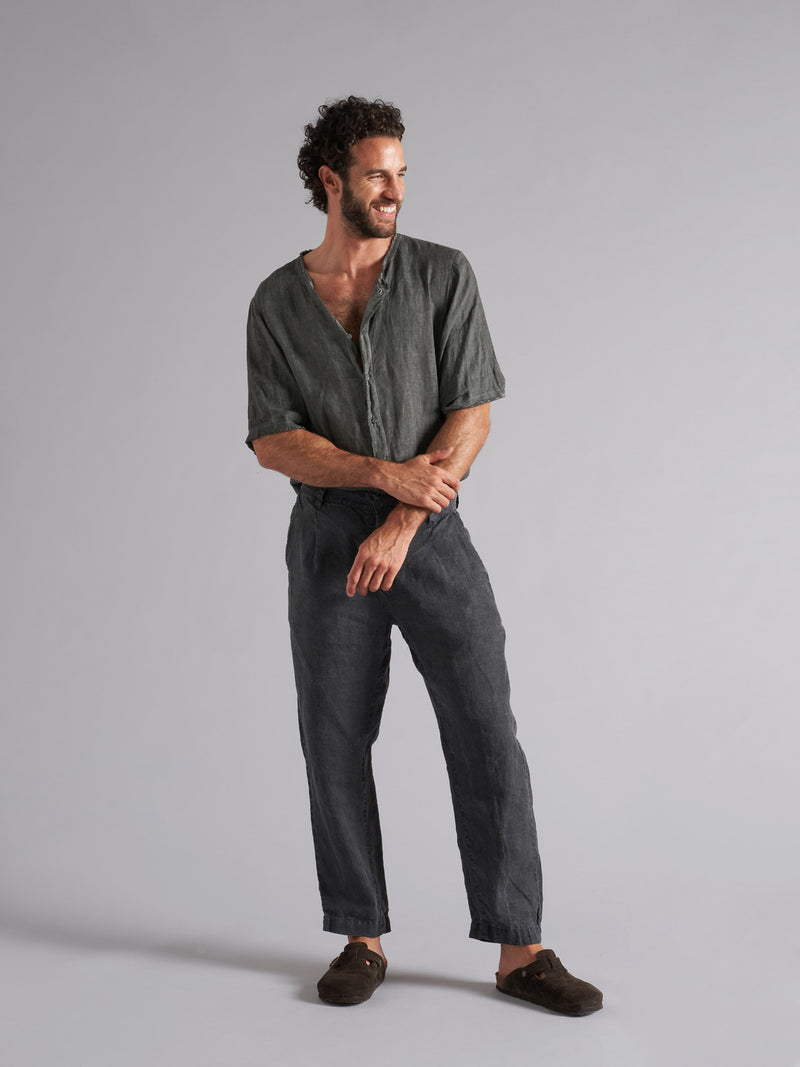 MSH005 short-sleeved linen shirt