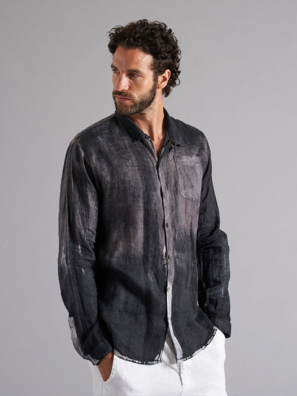 Long-sleeved linen shirt MSL024