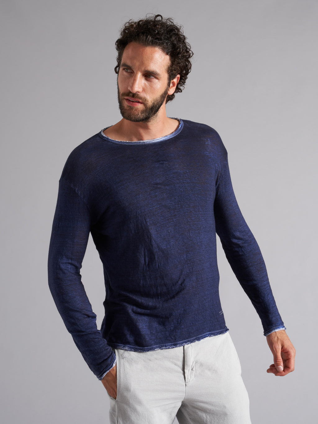MTL005 long-sleeved linen t-shirt