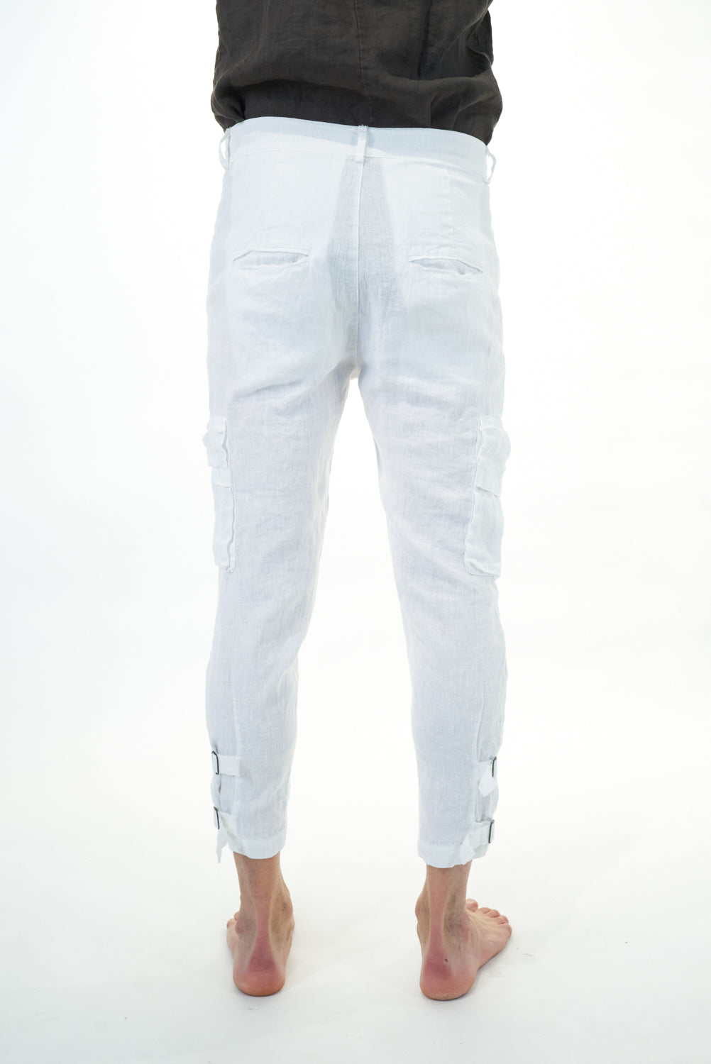 Men's linen cargo trousers MPA055 W142