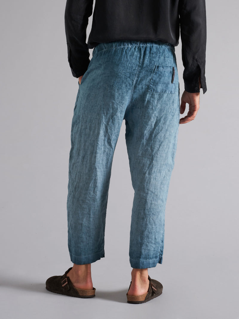 Men's linen trousers with drawstring MPA058