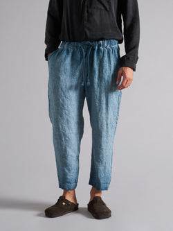 Men's linen trousers with drawstring MPA058