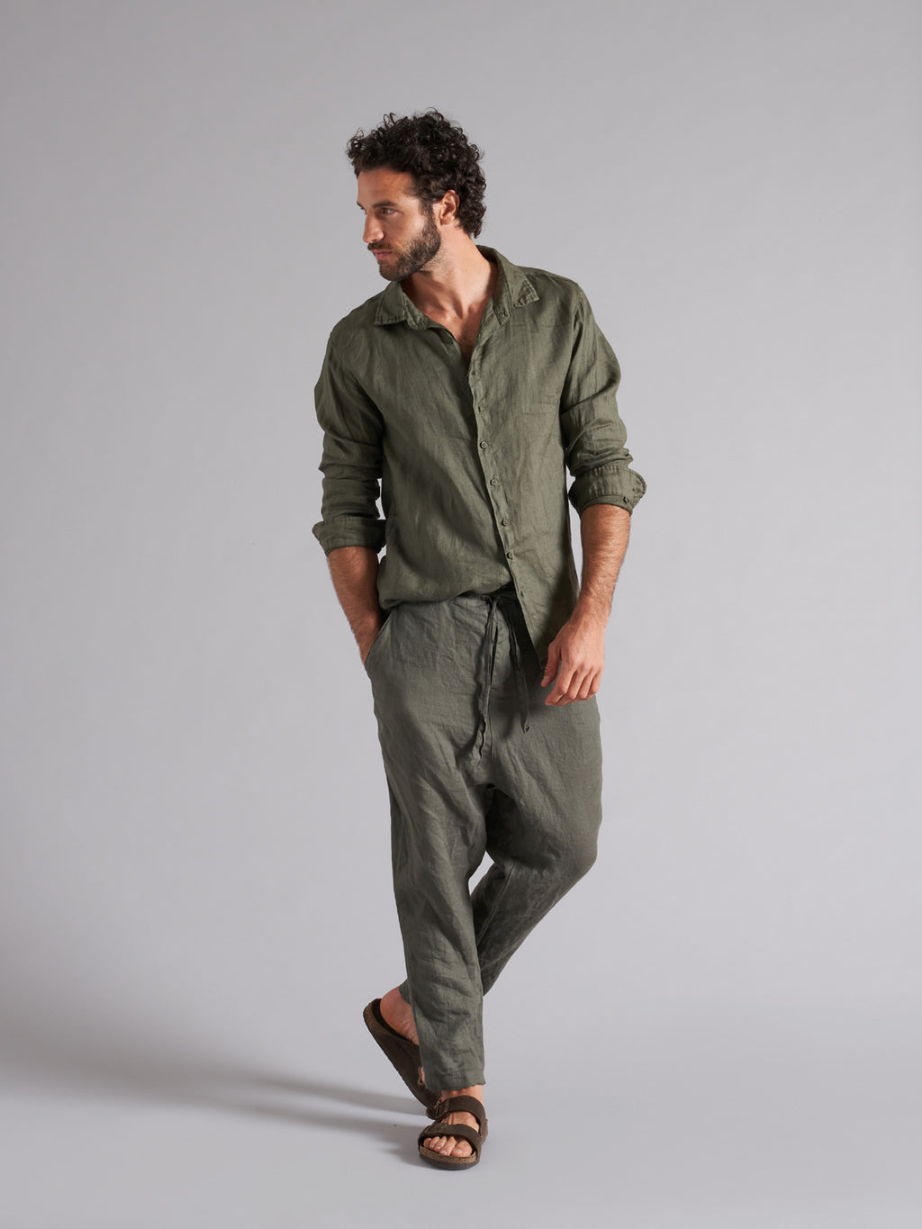 MSL026 long-sleeved linen shirt