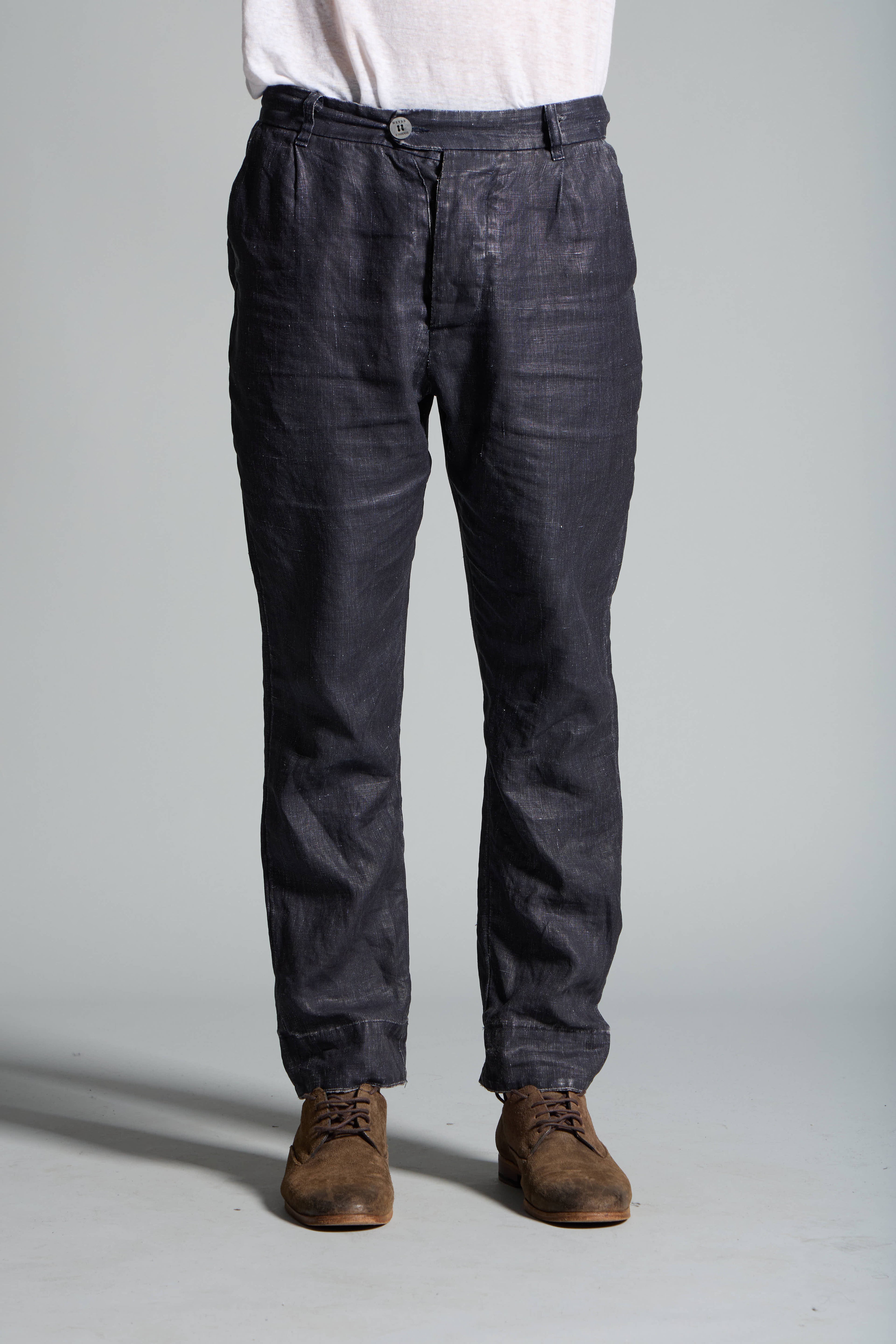 Pantalone uomo strutturato cotone lino MPA064