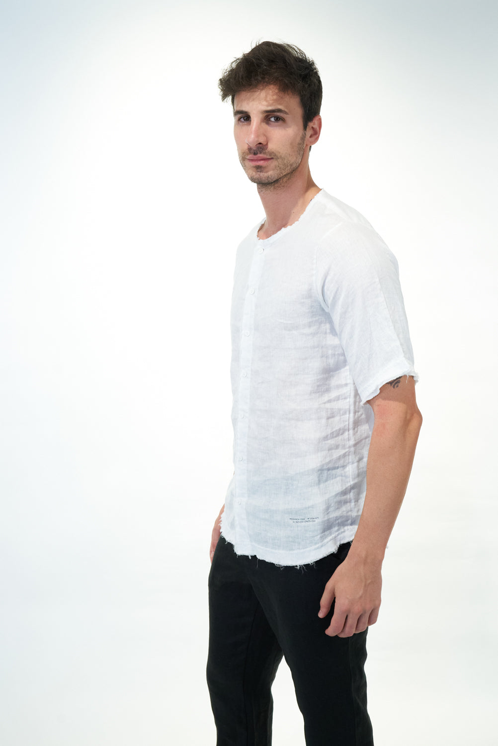 MSH005 short-sleeved linen shirt
