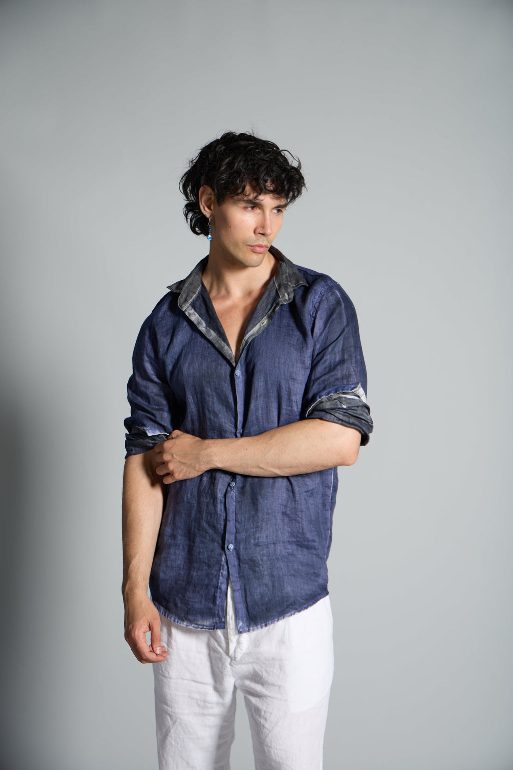 MSL009 long-sleeved linen shirt