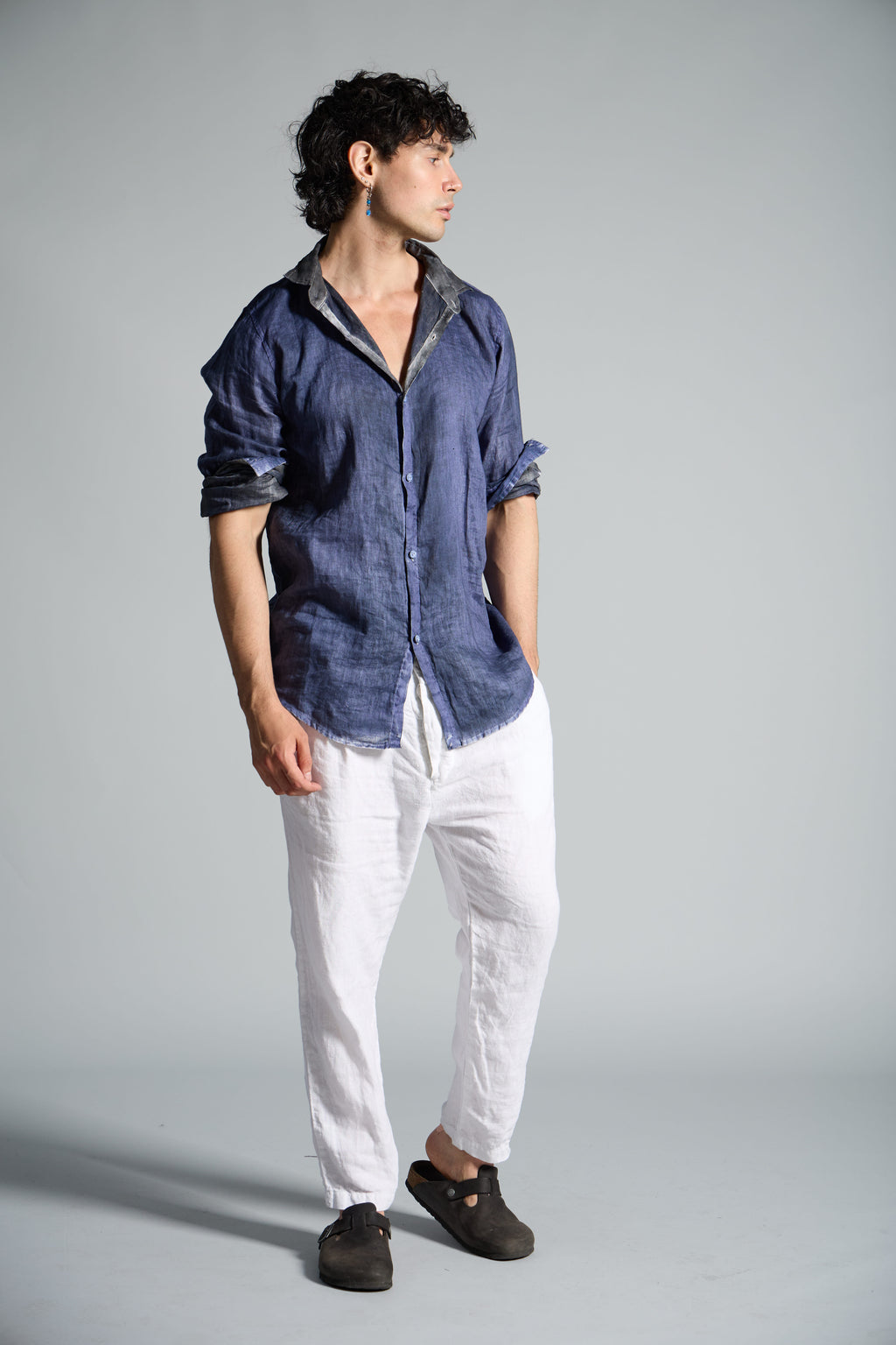 MSL009 long-sleeved linen shirt