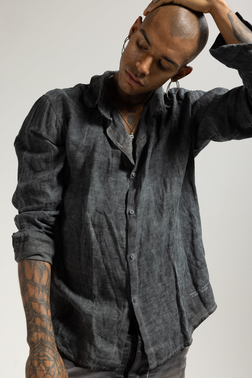 MSL009 long-sleeved linen shirt